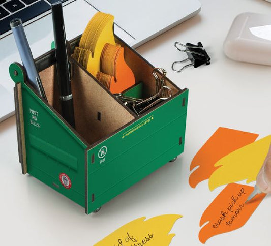Desk Dumpster- Pencil Holder and Notes